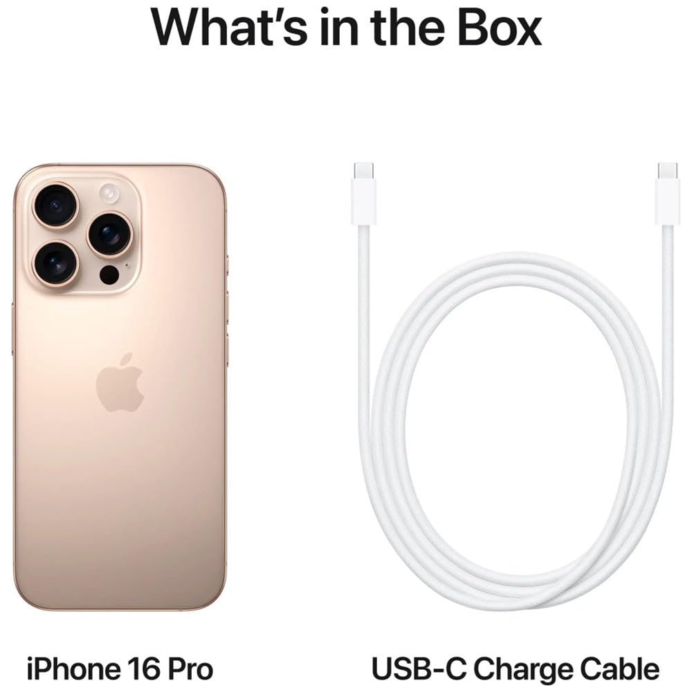 Apple iPhone 16 Pro Max, 256GB, Desert Titanium - T-Mobile (Renewed)