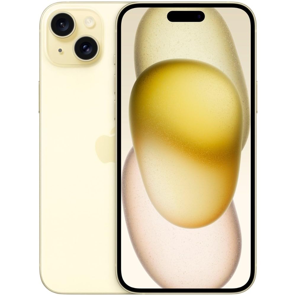 Apple iPhone 15 Plus, 128GB, Yellow - Unlocked (Renewed)