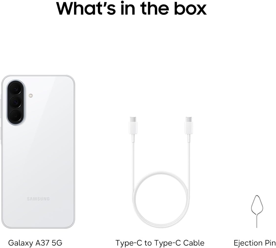 Samsung Galaxy A37 5G (2026), Unlocked Android Smartphone, 128GB, AMOLED Display, Triple Camera, IP68, Slim Phone, 5000mAh Battery, US Version, US 1 Yr Warranty, Awesome Charcoal