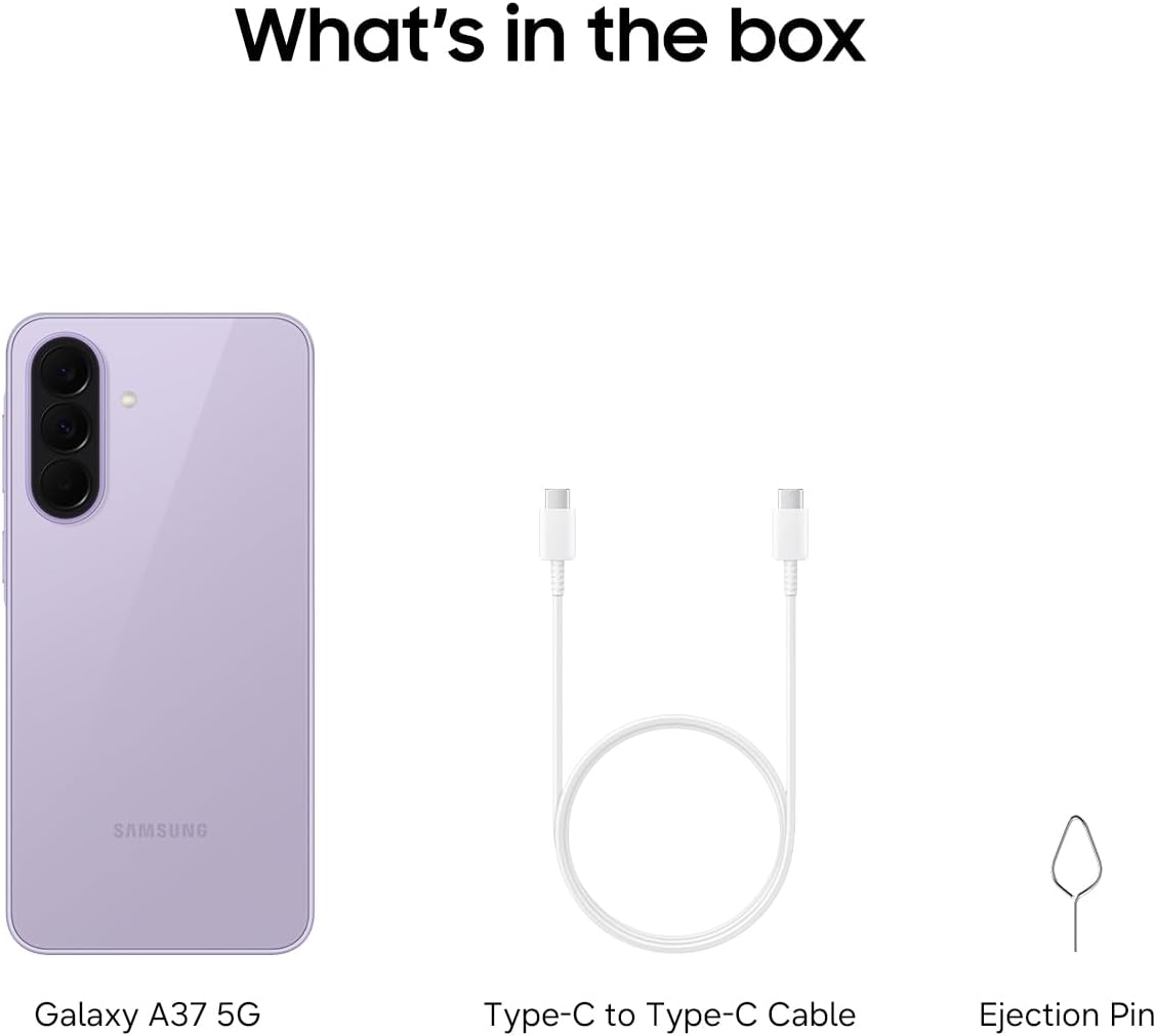 Samsung Galaxy A37 5G (2026), Unlocked Android Smartphone, 128GB, AMOLED Display, Triple Camera, IP68, Slim Phone, 5000mAh Battery, US Version, US 1 Yr Warranty, Awesome Charcoal