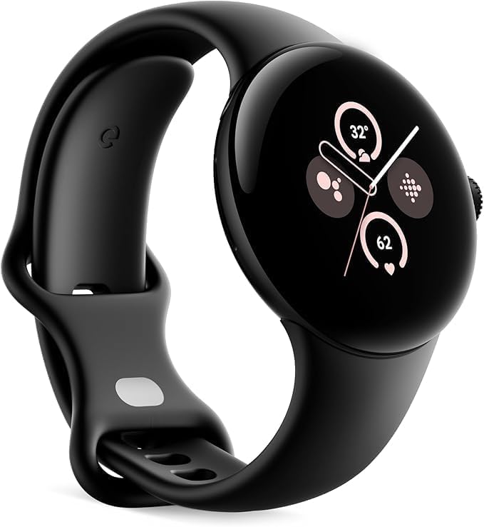 Google Pixel Watch 2 with Fitbit Heart Rate Tracking, Stress Management, Safety Features - Android Smartwatch - Matt Black Aluminum Case - Obsidian Active Band - GPS (Renewed)