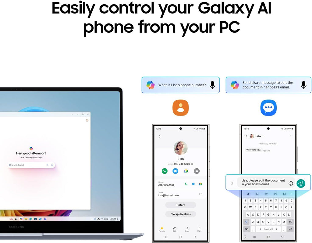 Samsung 15” Galaxy AI Book4 Edge PC Laptop Computer, Snapdragon X Plus Processor, Live Captions, FHD LED Anti-Glare Display, Long-Lasting Battery, 2024 Version, NP750XQA-KB2US