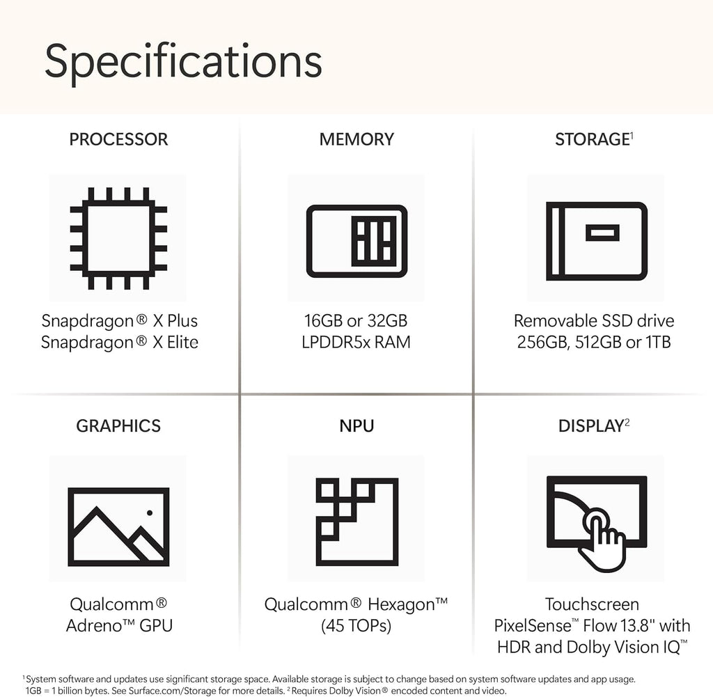 Microsoft Surface Laptop (2024), Windows 11 Copilot+ PC, 13.8" Touchscreen Display, Snapdragon X Elite (12 core), 16GB RAM, 512GB SSD Storage, Black