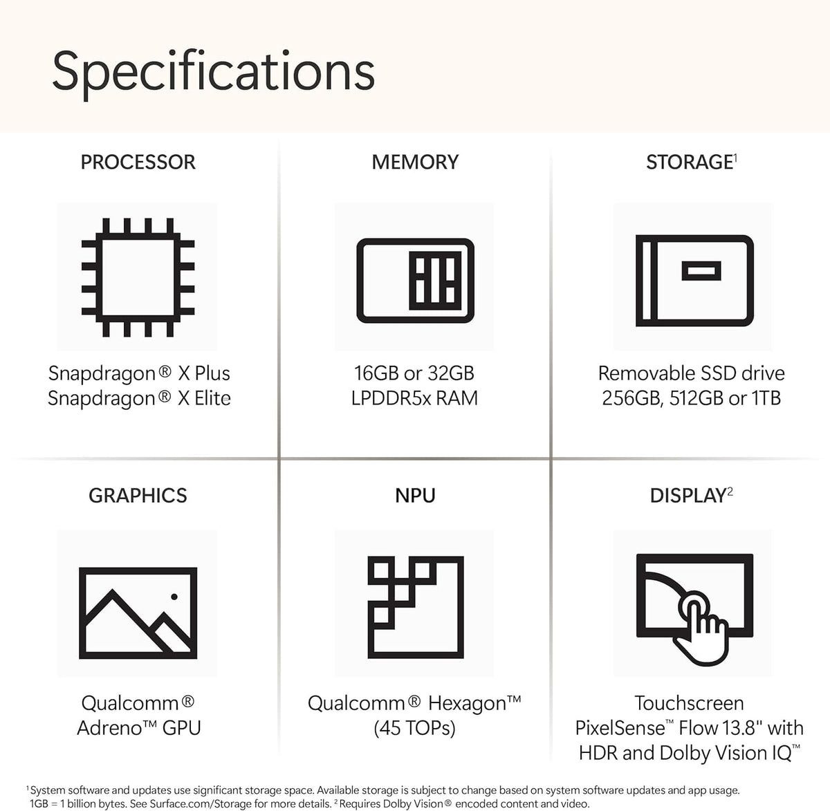 Microsoft Surface Laptop (2024), Windows 11 Copilot+ PC, 13.8" Touchscreen Display, Snapdragon X Elite (12 core), 16GB RAM, 512GB SSD Storage, Black