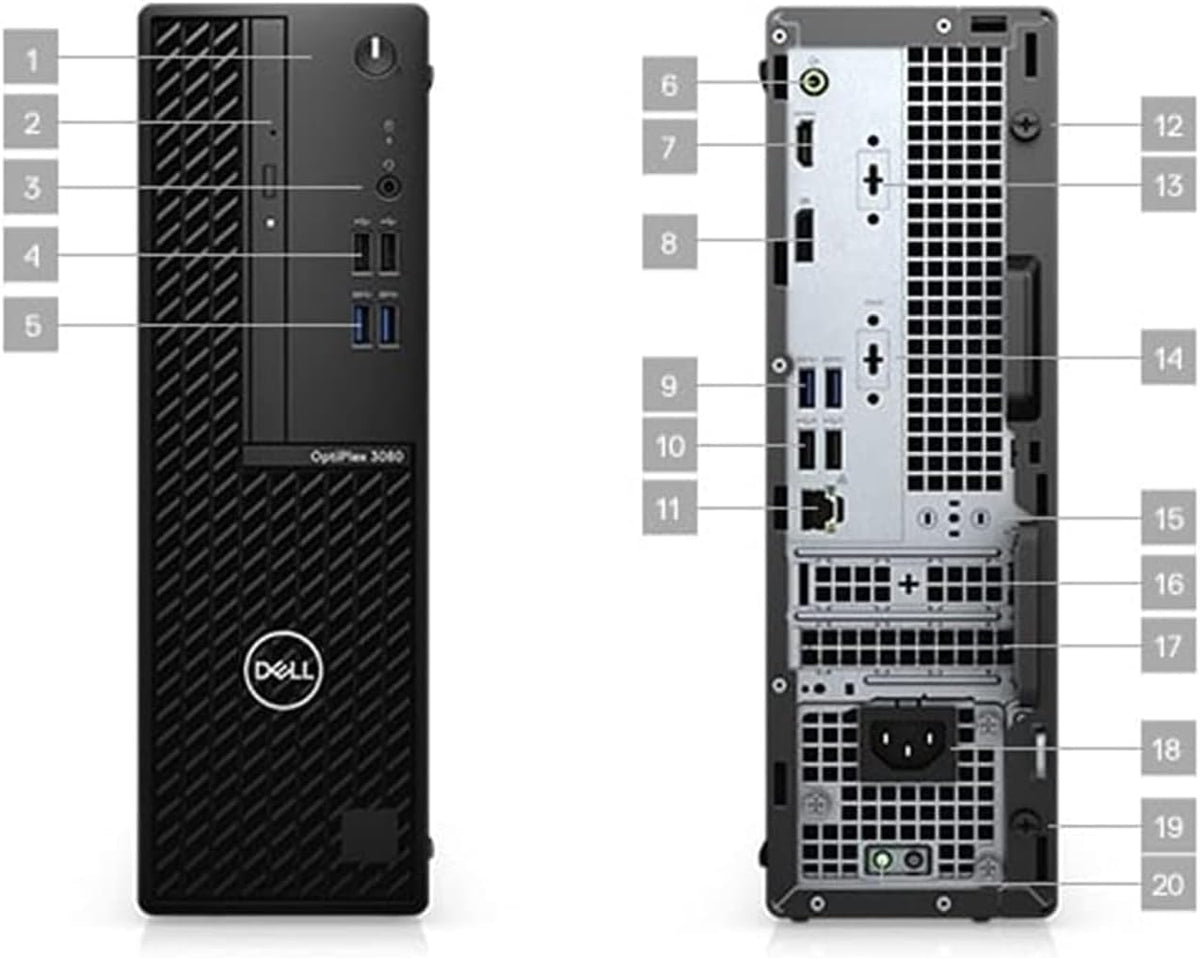 Dell OptiPlex 3080 SFF PC Core i5-10500 16GB RAM & 512GB SSD(Renewed)