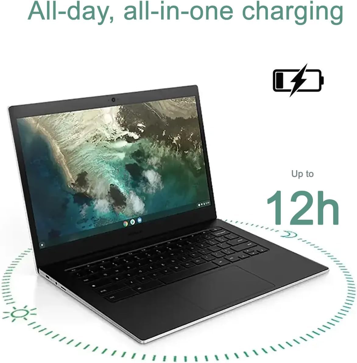 Samsung 14" Galaxy Chromebook Go Laptop PC Computer, Intel Celeron N4500 Processor, 4GB RAM, 64GB Storage, ChromeOS, XE340XDA-KA2US, Student Laptop, Silver