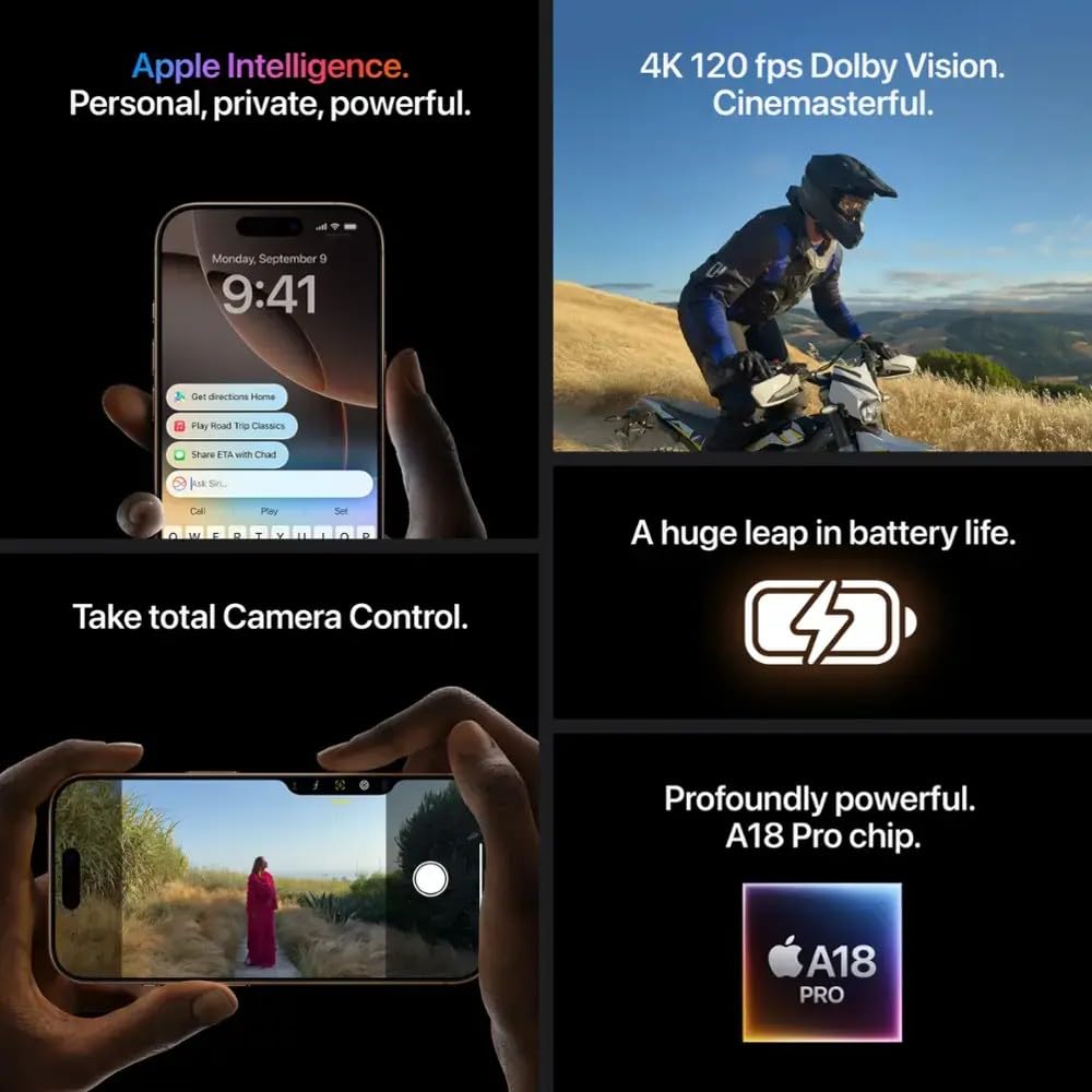 Apple iPhone 16 Pro Max, 256GB, Desert Titanium - T-Mobile (Renewed)