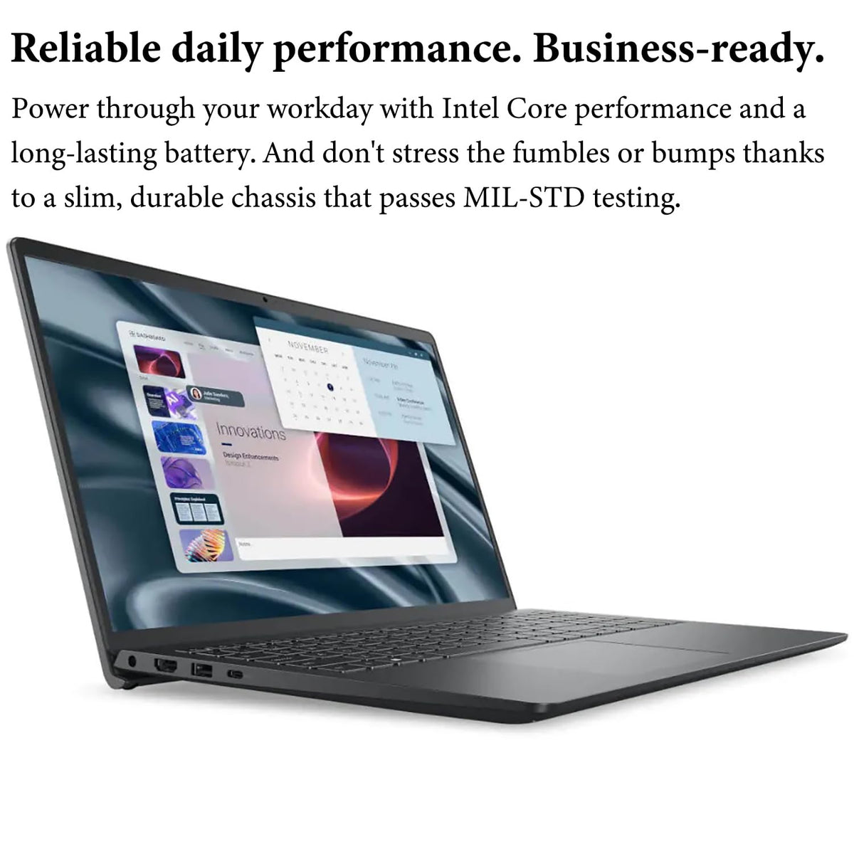 Dell Pro 15 Essential Laptop, Intel Core 3 100U, 16GB DDR5, 512GB SSD, FHD