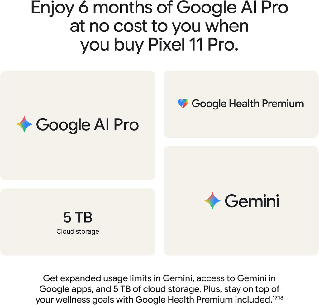 Google Pixel 11 Pro - Unlocked Smartphone, Gemini - 256 GB - Obsidian