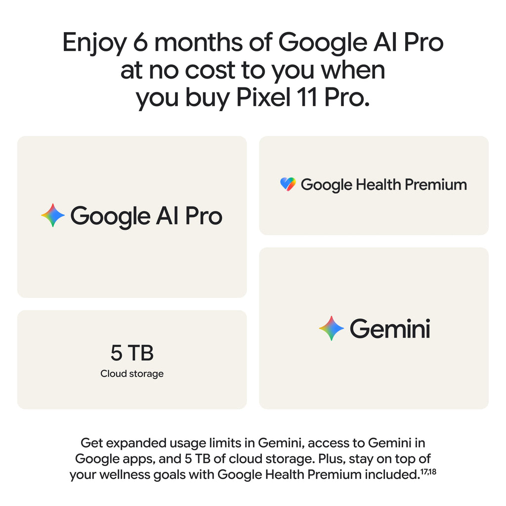 Google Pixel 11 Pro - Unlocked Smartphone, Gemini - 256 GB - Obsidian