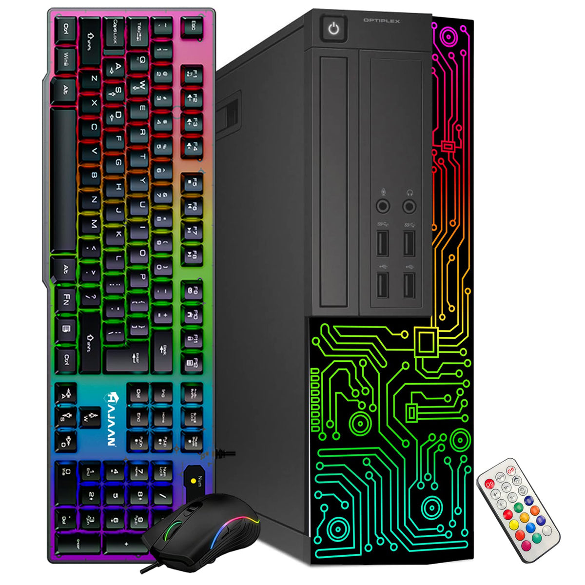 Dell RGB Optiplex PC,Core i5,24'' FHD Monitor,16G RAM,512G SSD(Renewed)