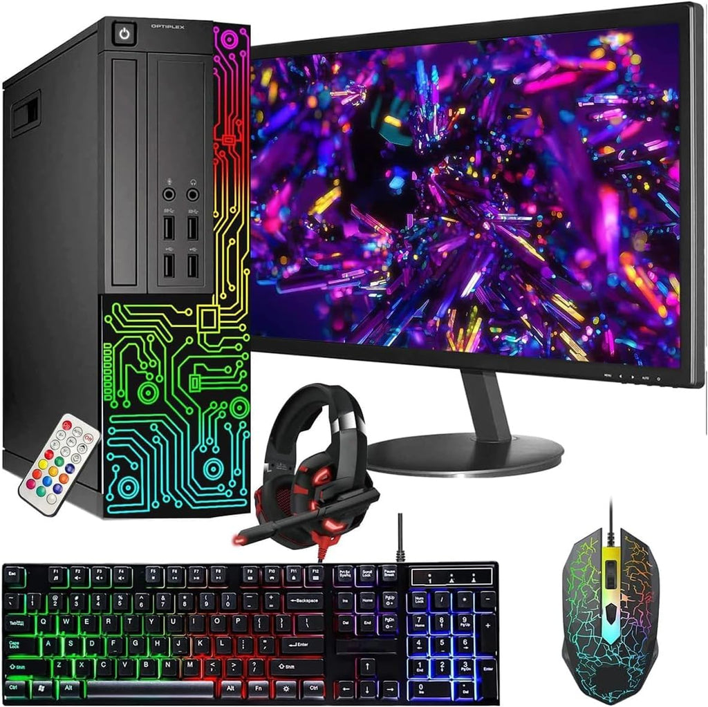 Dell RGB Optiplex PC,Core i5,24'' FHD Monitor,16G RAM,512G SSD(Renewed)