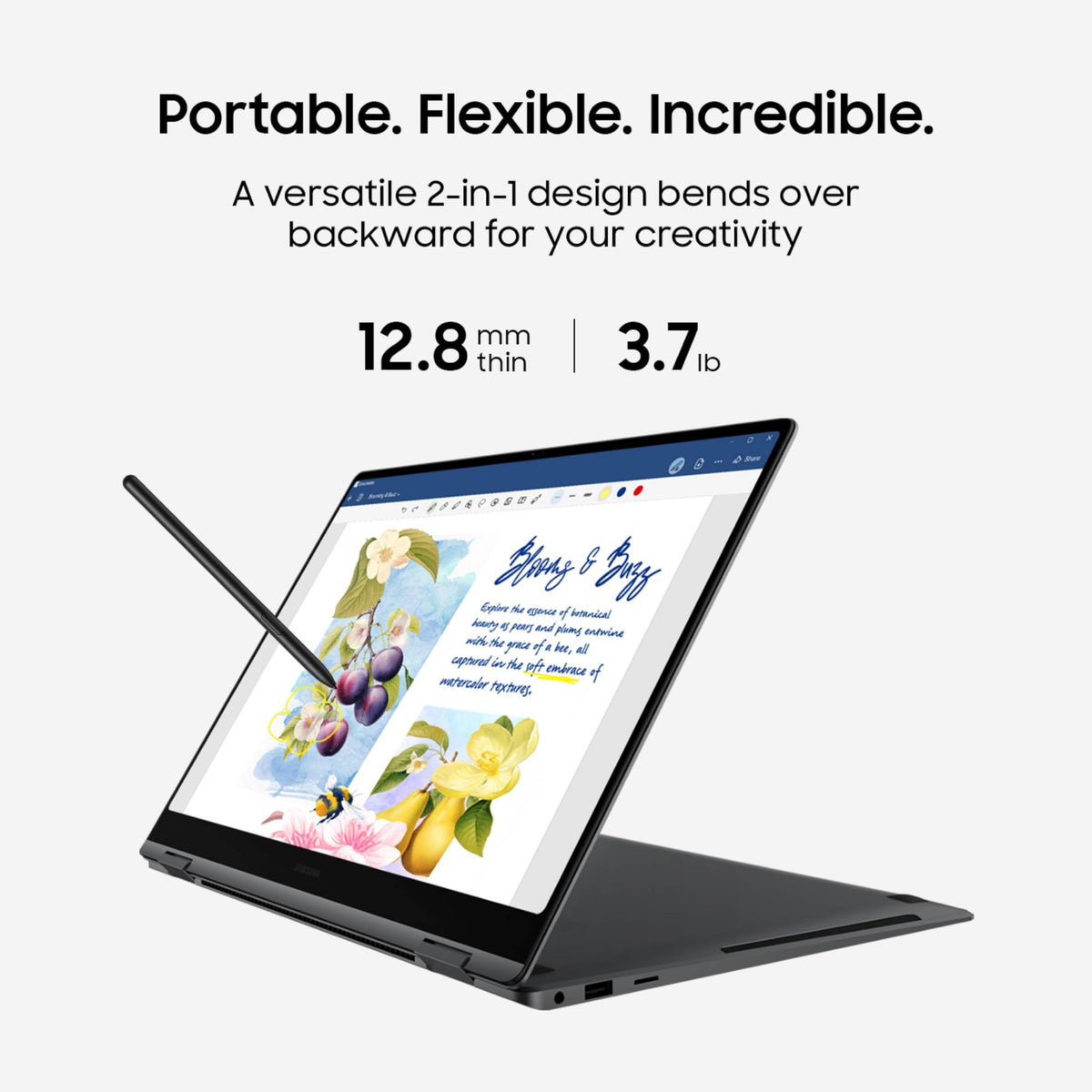 Samsung 16” Galaxy Book5 Pro 360 Copilot+ PC, AI Business Laptop, Windows 11 Pro, Intel Core Ultra 7 Processor 256V, 3K AMOLED Touchscreen, 16GB / 512GB, 120HZ, 2025 Model, NP964QHA-KG1US, Gray