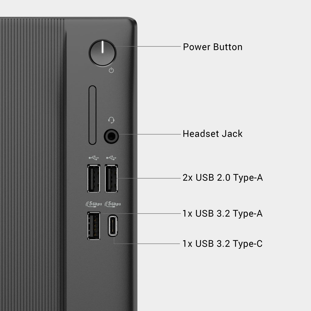 Dell Slim Desktop ECS1250 - Intel Core i3 14100 Processor, 8GB DDR5 RAM, 512GB SSD, WiFi 6, Intel UHD Graphics 730, Windows 11 Home, Onsite Service - Black