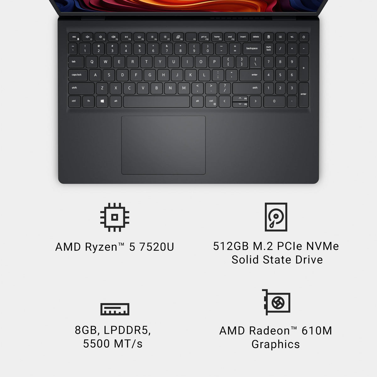 Dell 15.6" Laptop DC15250, FHD, Intel Core i5 1334U, Windows 11 Home