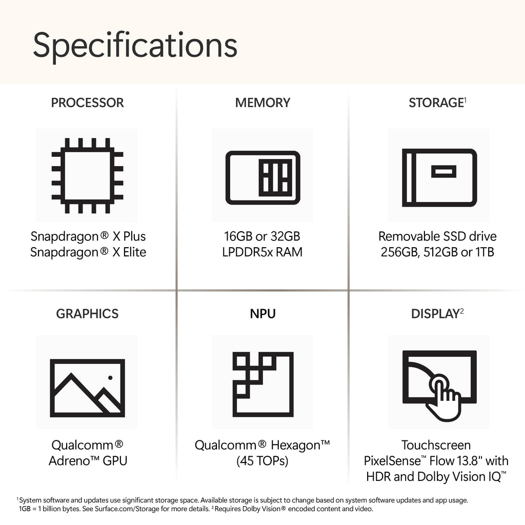 Microsoft Surface Laptop (2024), Windows 11 Copilot+ PC, 13.8" Touchscreen Display, Snapdragon X Elite (12 core), 16GB RAM, 512GB SSD Storage, Black