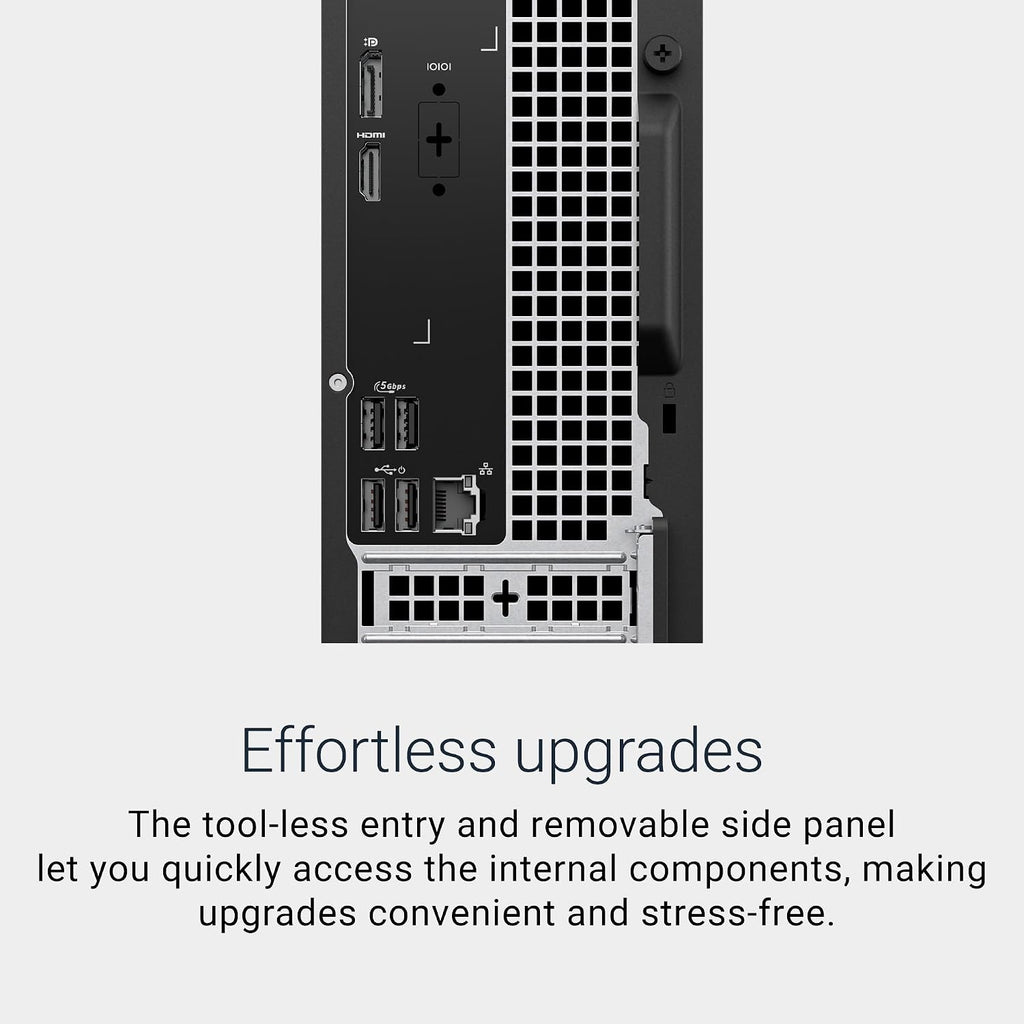 Dell Slim Desktop ECS1250 - Intel Core i3 14100 Processor, 8GB DDR5 RAM, 512GB SSD, WiFi 6, Intel UHD Graphics 730, Windows 11 Home, Onsite Service - Black