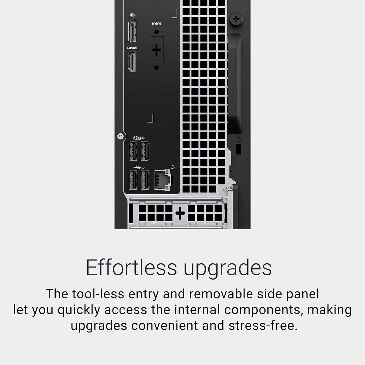 Dell Slim Desktop ECS1250 - Intel Core i3 14100 Processor, 8GB DDR5 RAM, 512GB SSD, WiFi 6, Intel UHD Graphics 730, Windows 11 Home, Onsite Service - Black