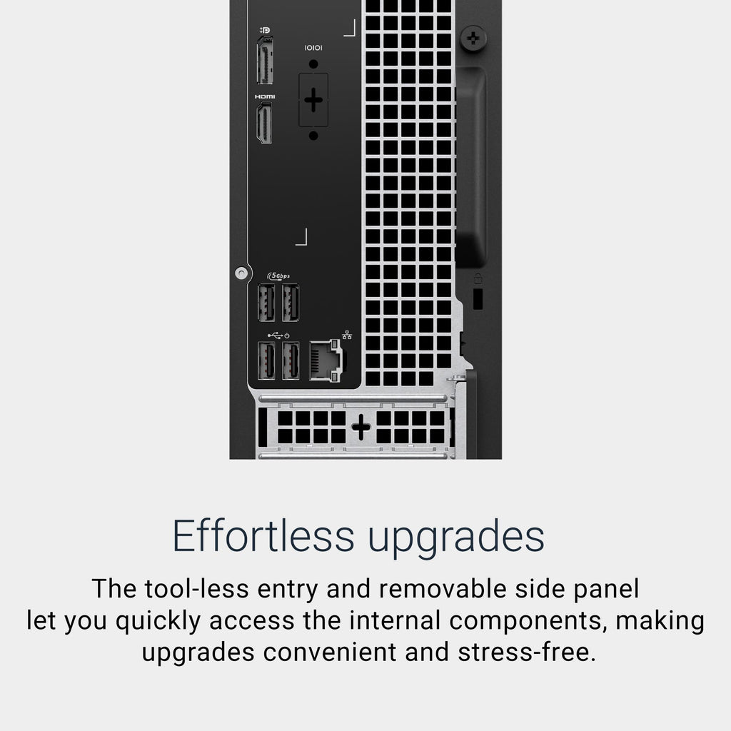 Dell Slim Desktop ECS1250 - Intel Core i3 14100 Processor, 8GB DDR5 RAM, 512GB SSD, WiFi 6, Intel UHD Graphics 730, Windows 11 Home, Onsite Service - Black