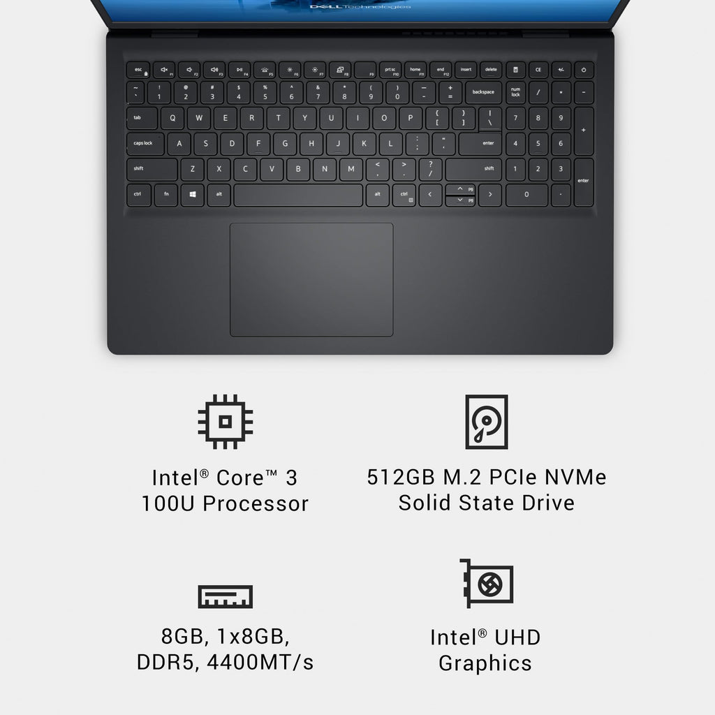 Dell 15.6 Laptop, FHD, Intel Core Ultra 5 225U, 16GB RAM, Windows 11 Home