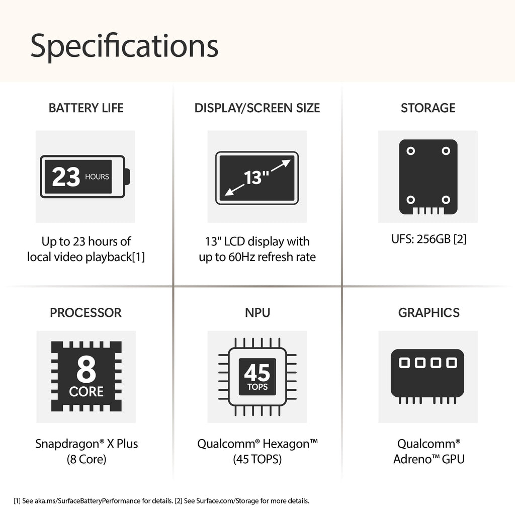Microsoft Surface Laptop (2025), Windows 11 Copilot+ PC, 13" Touchscreen Display, Snapdragon X Plus (8 core), 16GB RAM, 512GB SSD Storage, Ocean