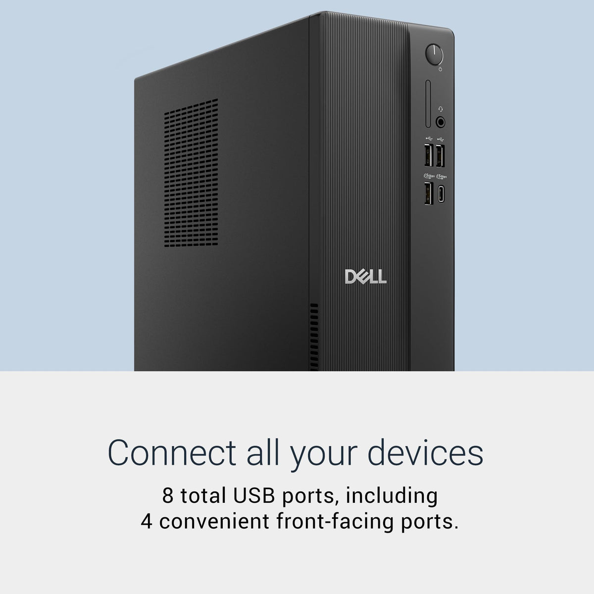Dell Slim Desktop ECS1250 - Intel Core i3 14100 Processor, 8GB DDR5 RAM, 512GB SSD, WiFi 6, Intel UHD Graphics 730, Windows 11 Home, Onsite Service - Black