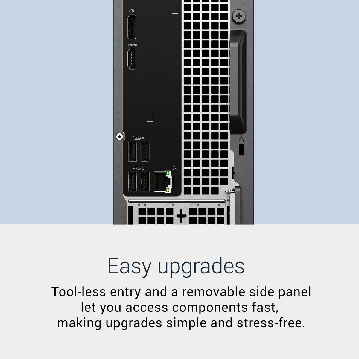 Dell Slim Desktop ECS1250 - Intel Core i3 14100 Processor, 8GB DDR5 RAM, 512GB SSD, WiFi 6, Intel UHD Graphics 730, Windows 11 Home, Onsite Service - Black