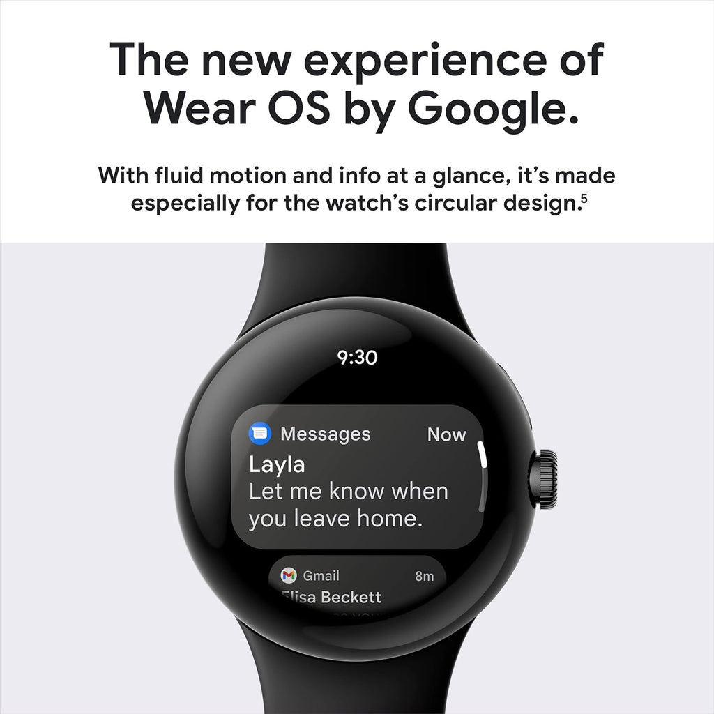 Google Pixel Watch 1st Gen (Previous Model) - Android Smartwatch with Fitbit Activity Tracking - Heart Rate Tracking Watch - Champagne Gold Stainless Steel case with Hazel Active band - LTE
