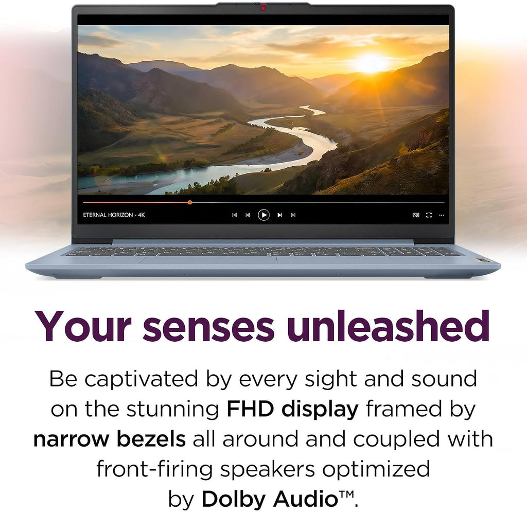 Lenovo Essential 15.6" FHD Laptop, Intel Processor, 8GB DDR5, 128GB Storage