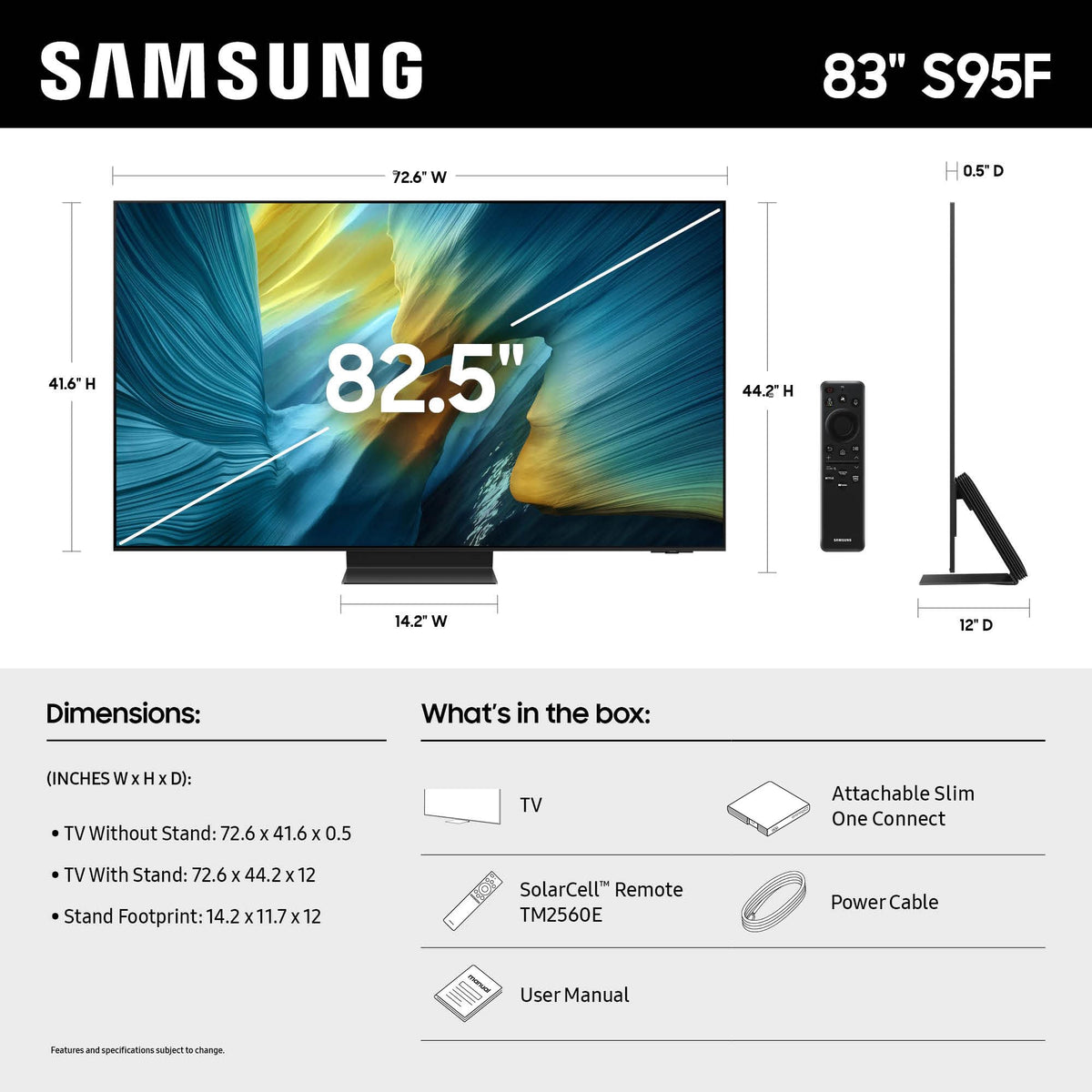 Samsung 65-Inch Class OLED S95F 4K Glare Free Smart TV (2025 Model) NQ4 AI Gen3 Processor, HDR Pro, Motion Xcelerator 164Hz, Dolby Atmos, Samsung Vision AI, Alexa Built-in