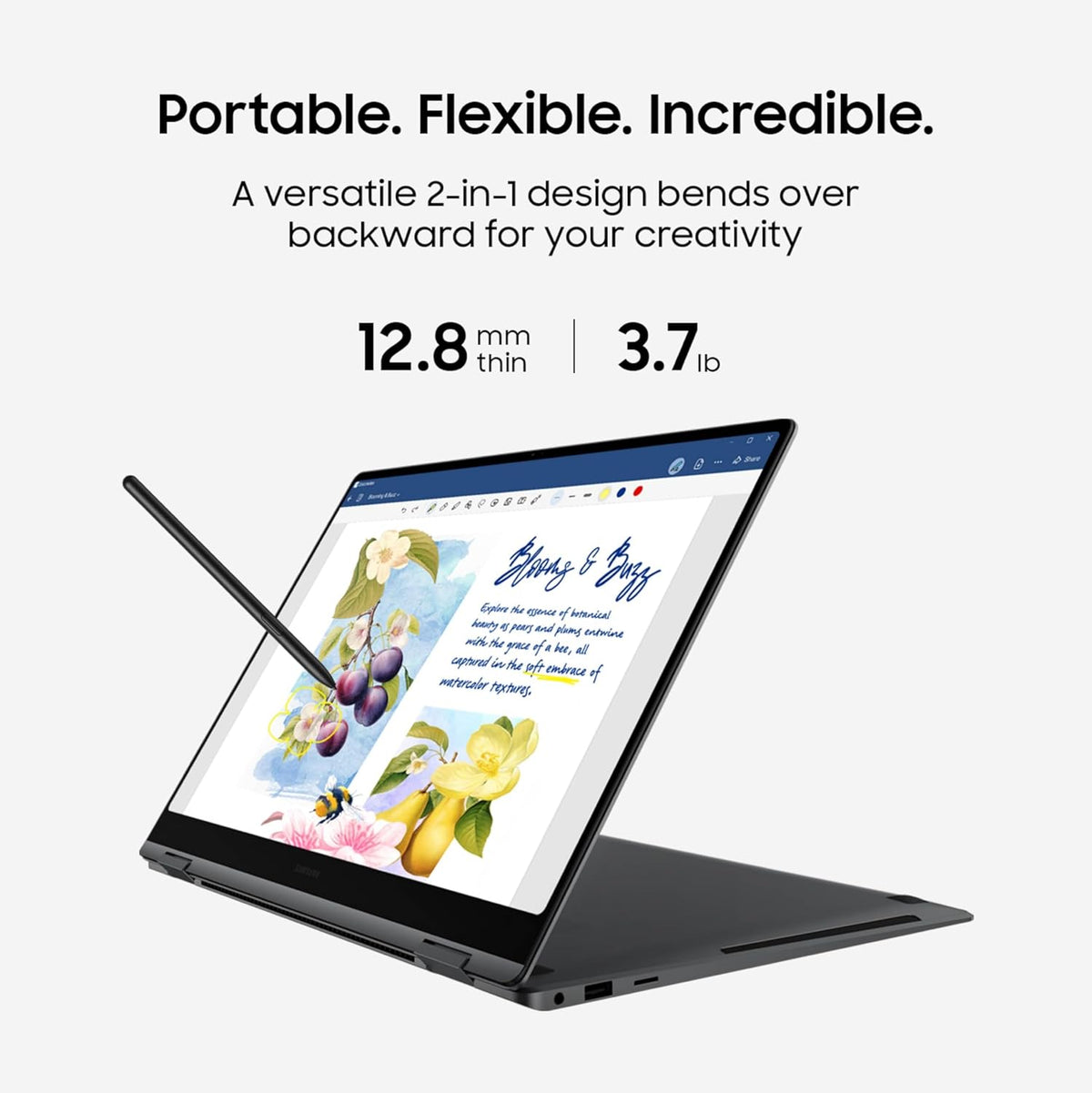 Samsung 16” Galaxy Book5 Pro 360 Copilot+ PC, AI Business Laptop, Windows 11 Pro, Intel Core Ultra 7 Processor 256V, 3K AMOLED Touchscreen, 16GB / 512GB, 120HZ, 2025 Model, NP964QHA-KG1US, Gray