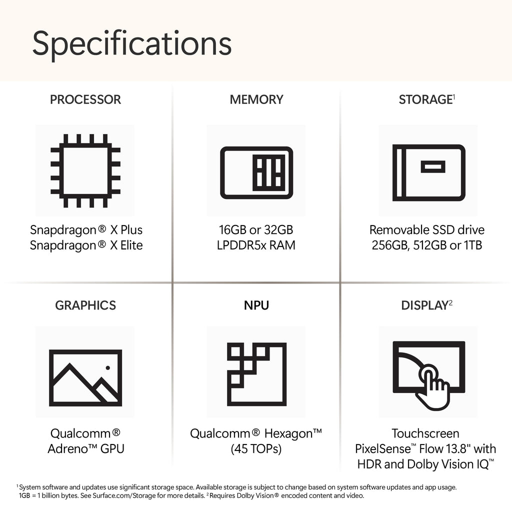 Microsoft Surface Laptop (2024), Windows 11 Copilot+ PC, 13.8" Touchscreen Display, Snapdragon X Elite (12 core), 16GB RAM, 512GB SSD Storage, Black