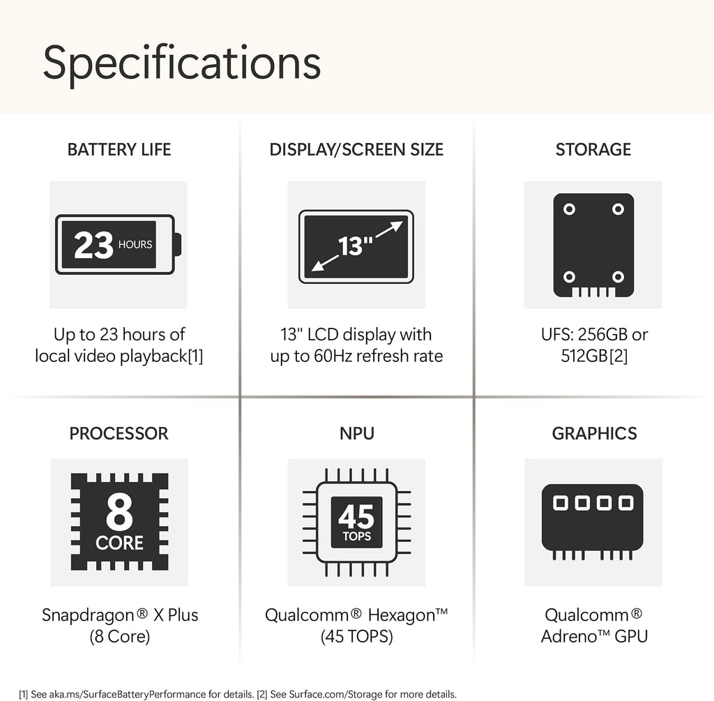 Microsoft Surface Laptop (2025), Windows 11 Copilot+ PC, 13" Touchscreen Display, Snapdragon X Plus (8 core), 16GB RAM, 512GB SSD Storage, Ocean
