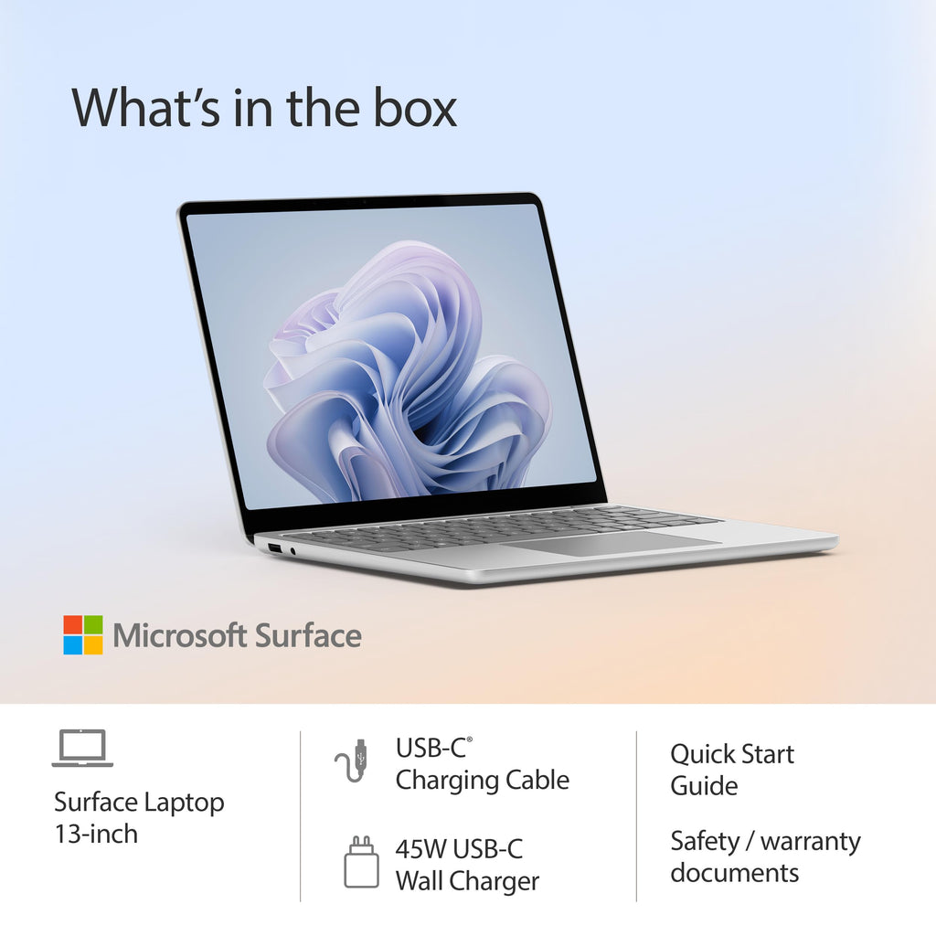 Microsoft Surface Laptop (2025), Windows 11 Copilot+ PC, 13" Touchscreen Display, Snapdragon X Plus (8 core), 16GB RAM, 512GB SSD Storage, Ocean