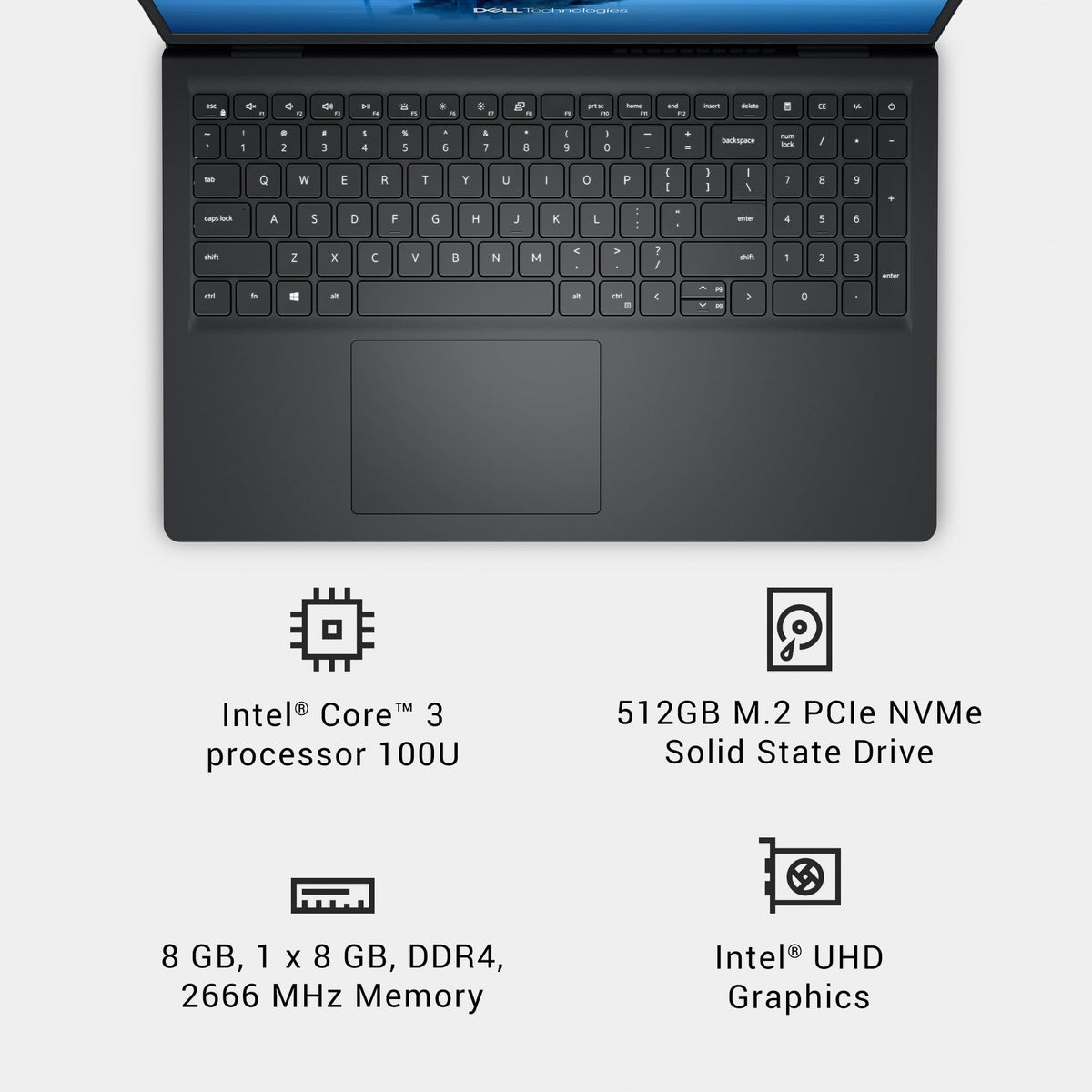 Dell 15.6" Laptop DC15250, FHD, Intel Core i5 1334U, Windows 11 Home