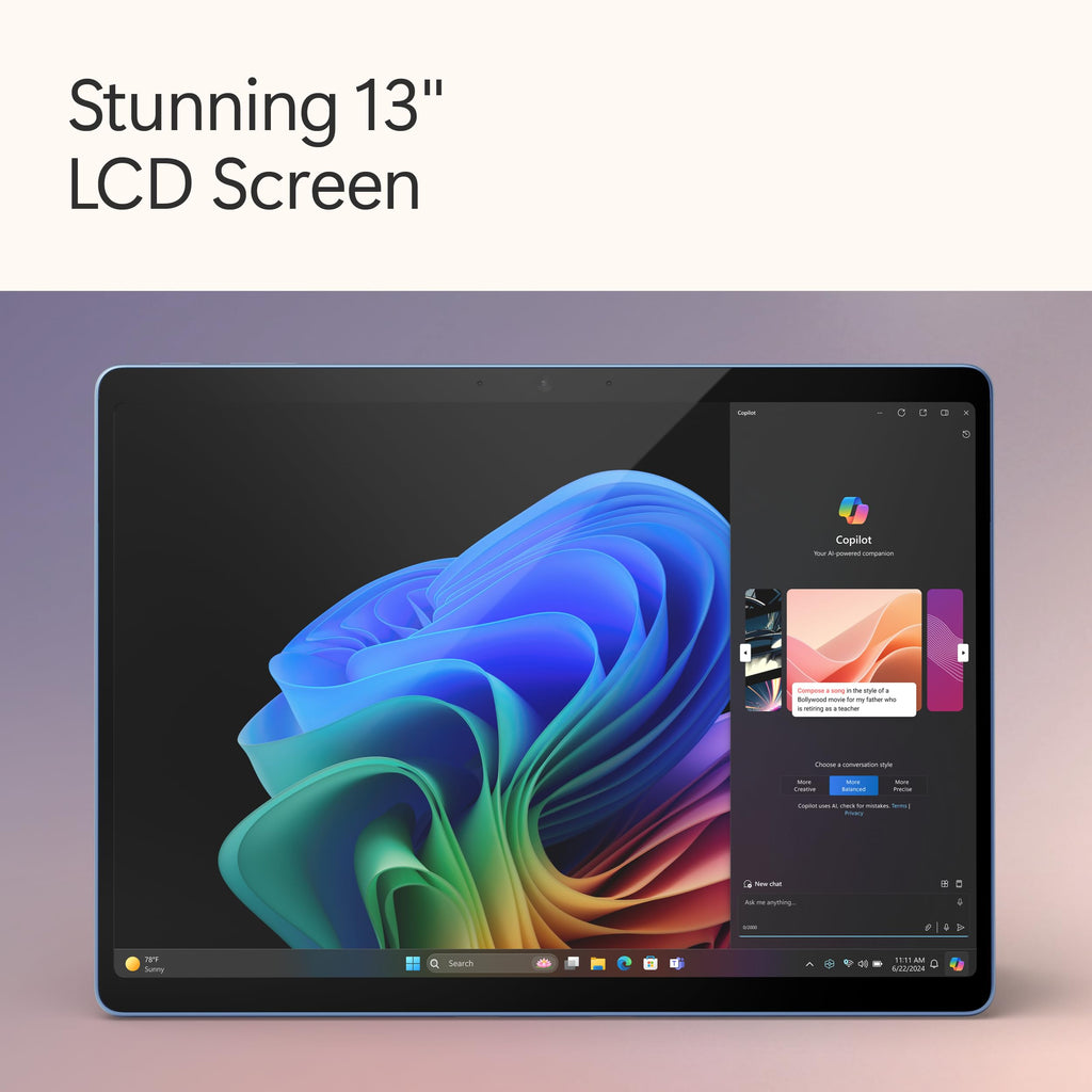 Microsoft Surface Pro 2-in-1 Laptop/Tablet (2024), Windows 11 Copilot+ PC, 13" Touchscreen Display, Snapdragon X Plus (10 Core), 16GB RAM, 512GB Storage, Dune