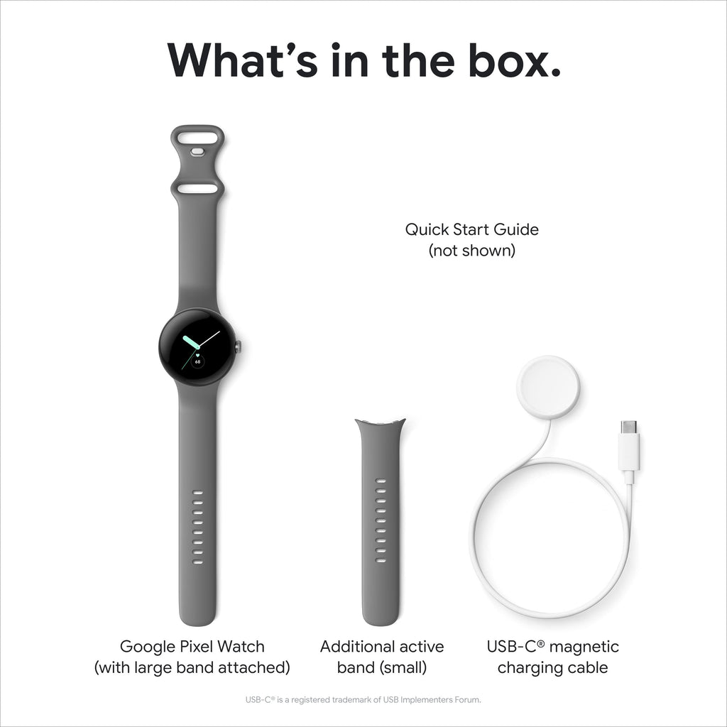 Google Pixel Watch 1st Gen (Previous Model) - Android Smartwatch with Fitbit Activity Tracking - Heart Rate Tracking Watch - Champagne Gold Stainless Steel case with Hazel Active band - LTE