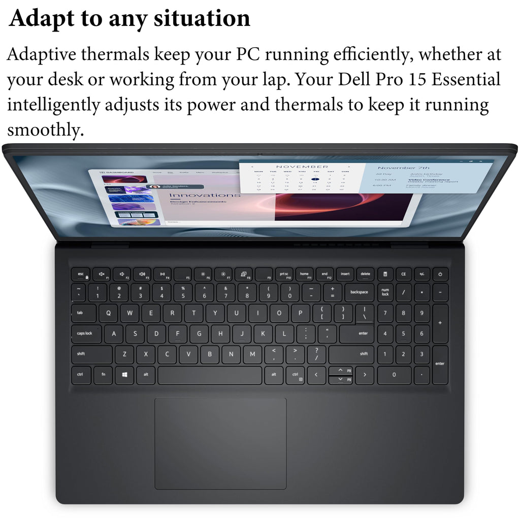 Dell Pro 15 Essential Laptop, Intel Core 3 100U, 16GB DDR5, 512GB SSD, FHD
