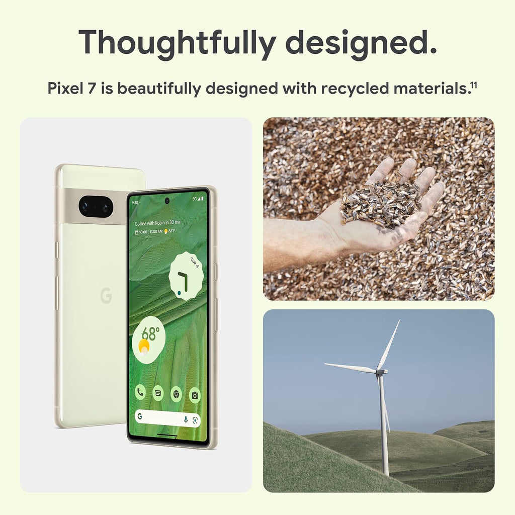 Google Pixel 7-5G Android Phone - Unlocked Smartphone with Wide Angle Lens and 24-Hour Battery - 256GB - Lemongrass