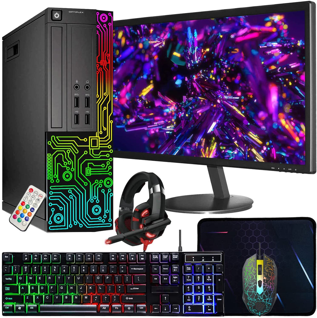 Dell RGB Optiplex PC,Core i5,24'' FHD Monitor,16G RAM,512G SSD(Renewed)