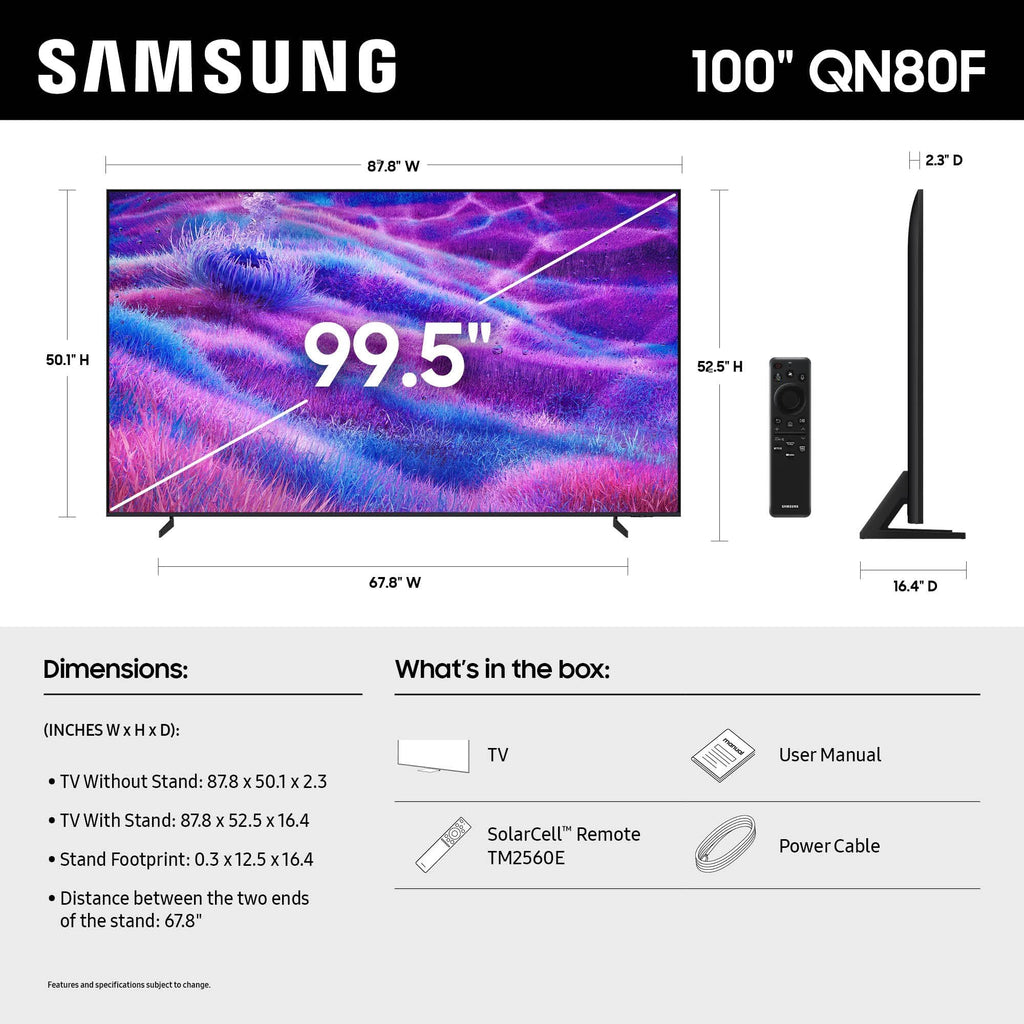Samsung 55-Inch Class Neo QLED 4K QN80F Series, Vision AI, Mini LED Smart TV (2025 Model, 55QN80F) Neo Quantum HDR, Object Tracking Sound Lite w/Dolby Atmos, NQ4 AI Gen2 Processor, Alexa Built-in