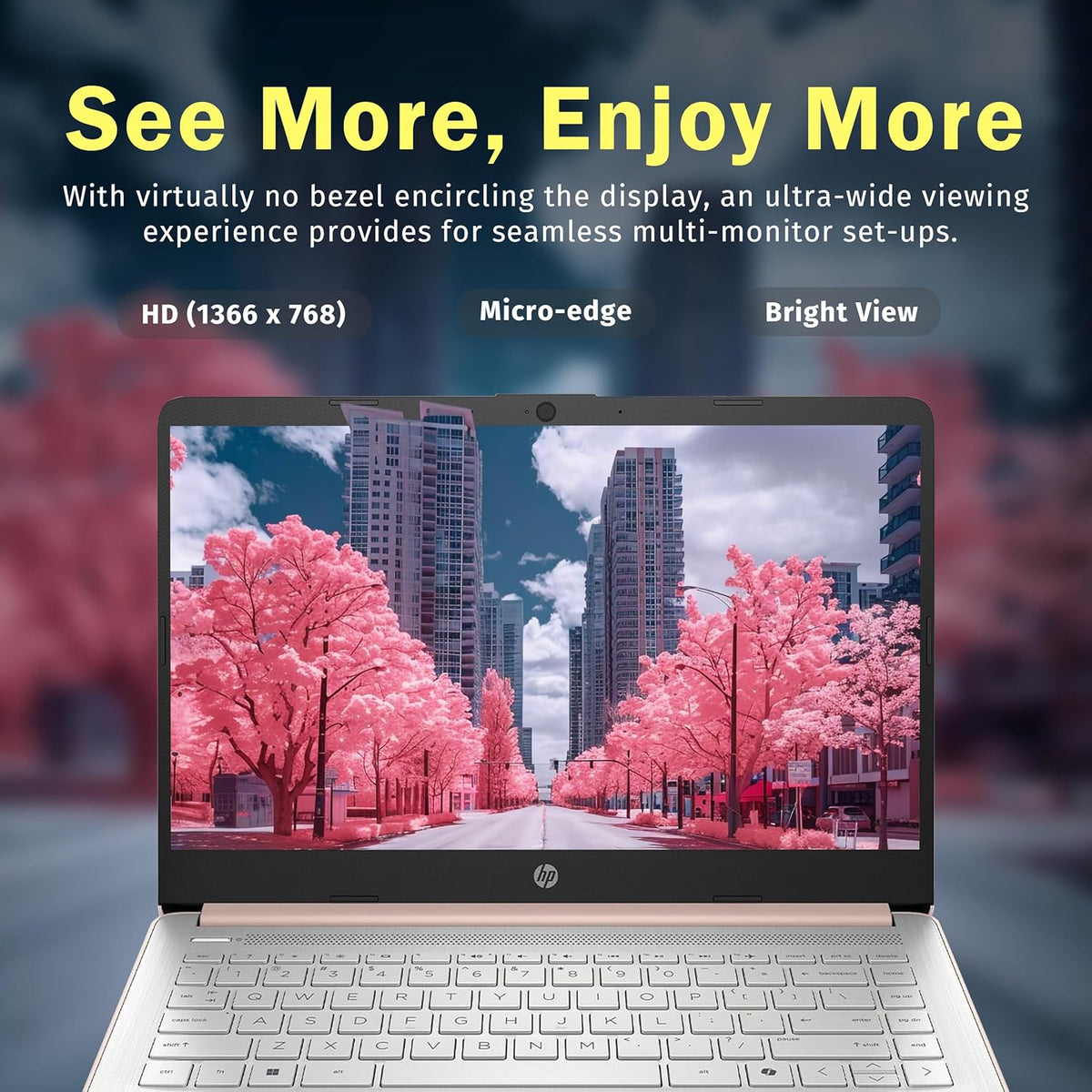 HP Stream 14" HD Laptop, Intel Processor N150, 4GB RAM, 128GB UFS, Intel Graphics, Webcam, Wi-Fi 6, Long Battery Life, Copilot, Windows 11 S, Gold (Renewed)