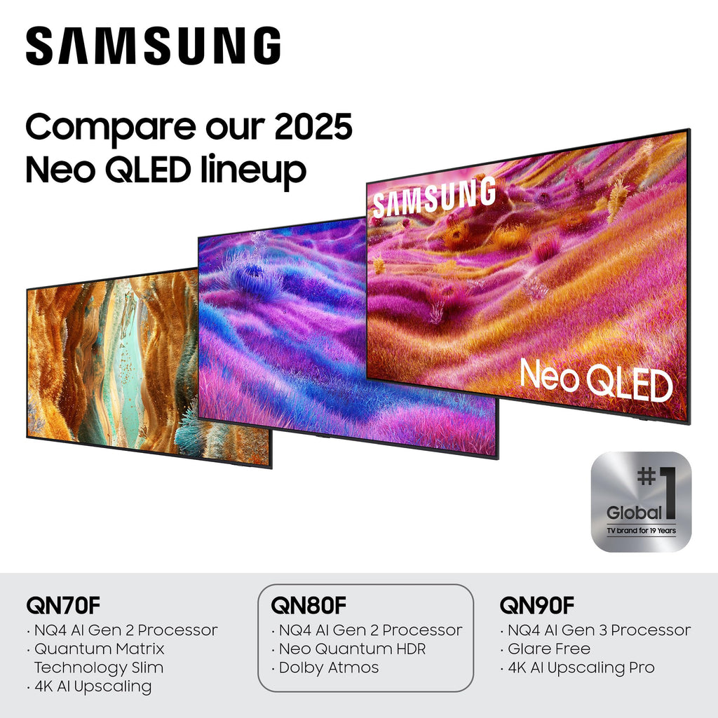 Samsung 55-Inch Class Neo QLED 4K QN80F Series, Vision AI, Mini LED Smart TV (2025 Model, 55QN80F) Neo Quantum HDR, Object Tracking Sound Lite w/Dolby Atmos, NQ4 AI Gen2 Processor, Alexa Built-in