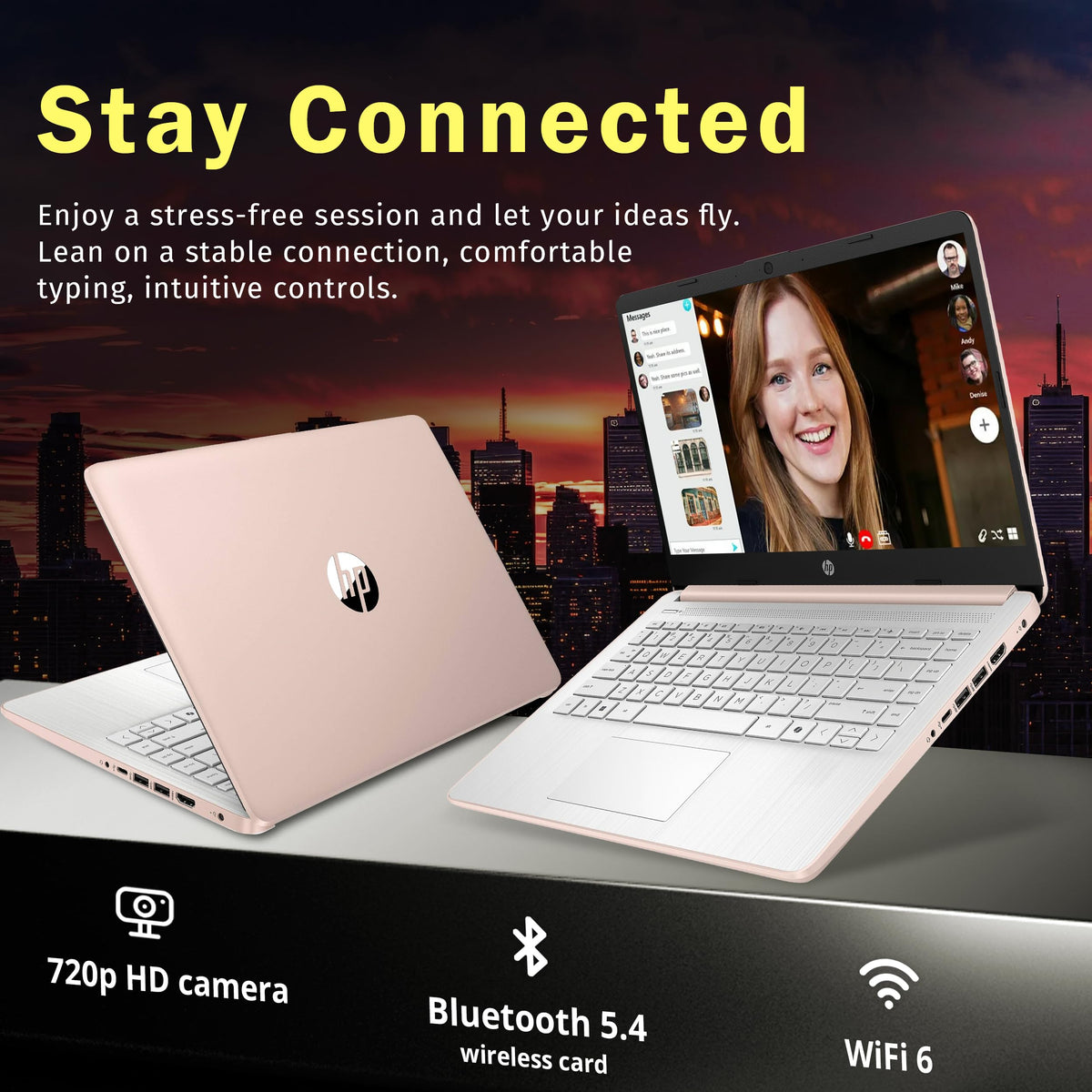 HP Stream 14" HD Laptop, Intel Processor N150, 4GB RAM, 128GB UFS, Intel Graphics, Webcam, Wi-Fi 6, Long Battery Life, Copilot, Windows 11 S, Gold (Renewed)