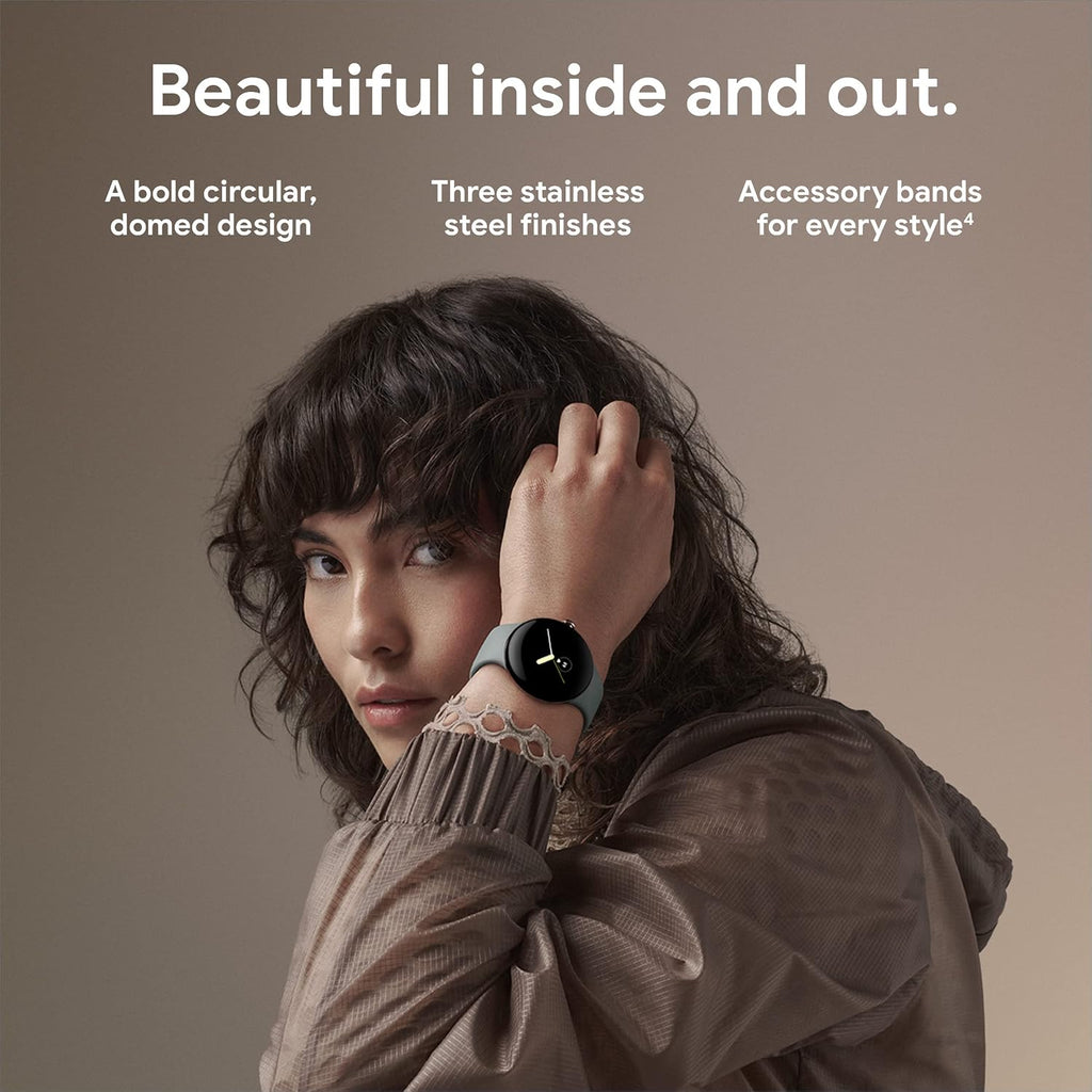 Google Pixel Watch 1st Gen (Previous Model) - Android Smartwatch with Fitbit Activity Tracking - Heart Rate Tracking Watch - Champagne Gold Stainless Steel case with Hazel Active band - LTE