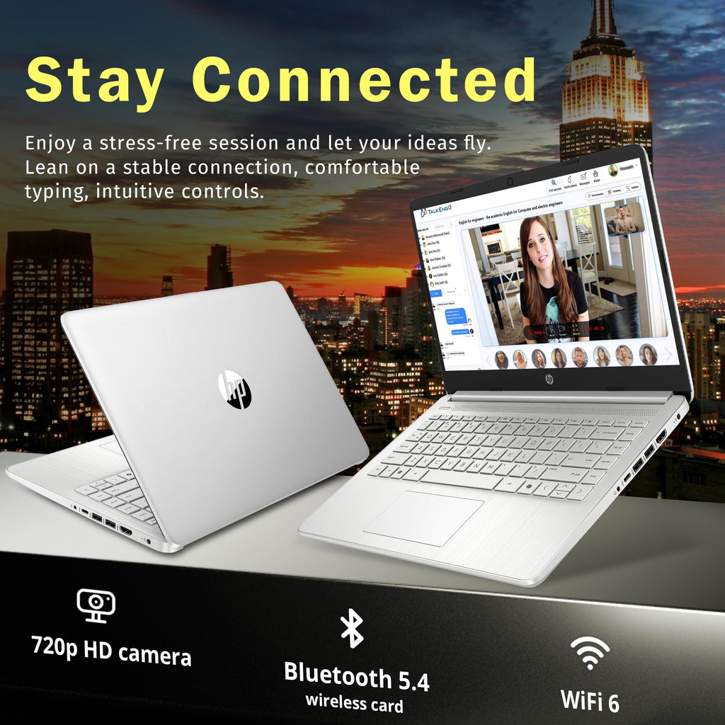 HP Stream 14" HD Laptop, Intel Processor N150, 4GB RAM, 128GB UFS, Intel Graphics, Webcam, Wi-Fi 6, Long Battery Life, Copilot, Windows 11 S, Gold (Renewed)