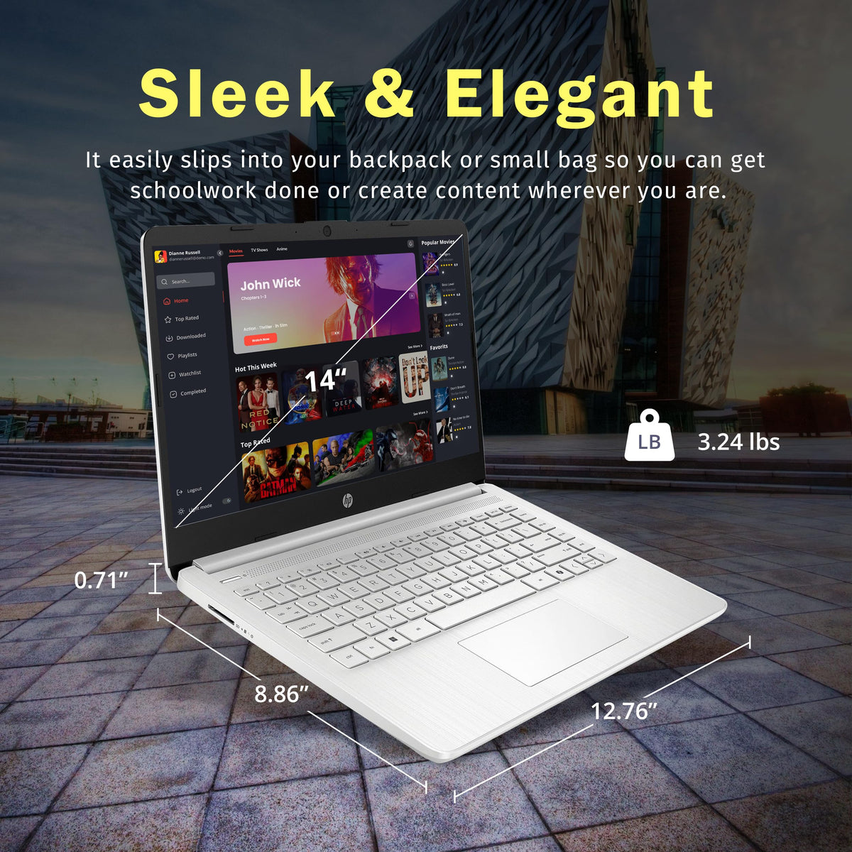 HP Stream 14" HD Laptop, Intel Processor N150, 4GB RAM, 128GB UFS, Intel Graphics, Webcam, Wi-Fi 6, Long Battery Life, Copilot, Windows 11 S, Gold (Renewed)