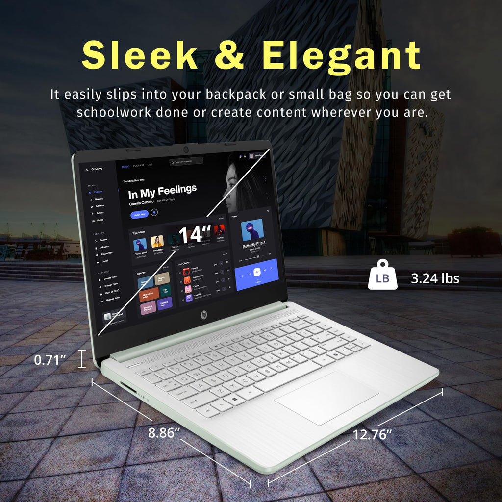 HP Stream 14" HD Laptop, Intel Processor N150, 4GB RAM, 128GB UFS, Intel Graphics, Webcam, Wi-Fi 6, Long Battery Life, Copilot, Windows 11 S, Gold (Renewed)