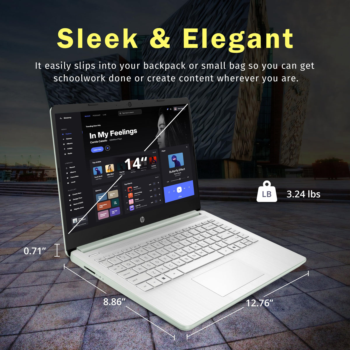 HP Stream 14" HD Laptop, Intel Processor N150, 4GB RAM, 128GB UFS, Intel Graphics, Webcam, Wi-Fi 6, Long Battery Life, Copilot, Windows 11 S, Gold (Renewed)