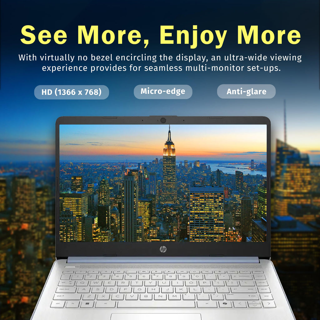 HP Stream 14" HD Laptop, Intel Processor N150, 4GB RAM, 128GB UFS, Intel Graphics, Webcam, Wi-Fi 6, Long Battery Life, Copilot, Windows 11 S, Gold (Renewed)